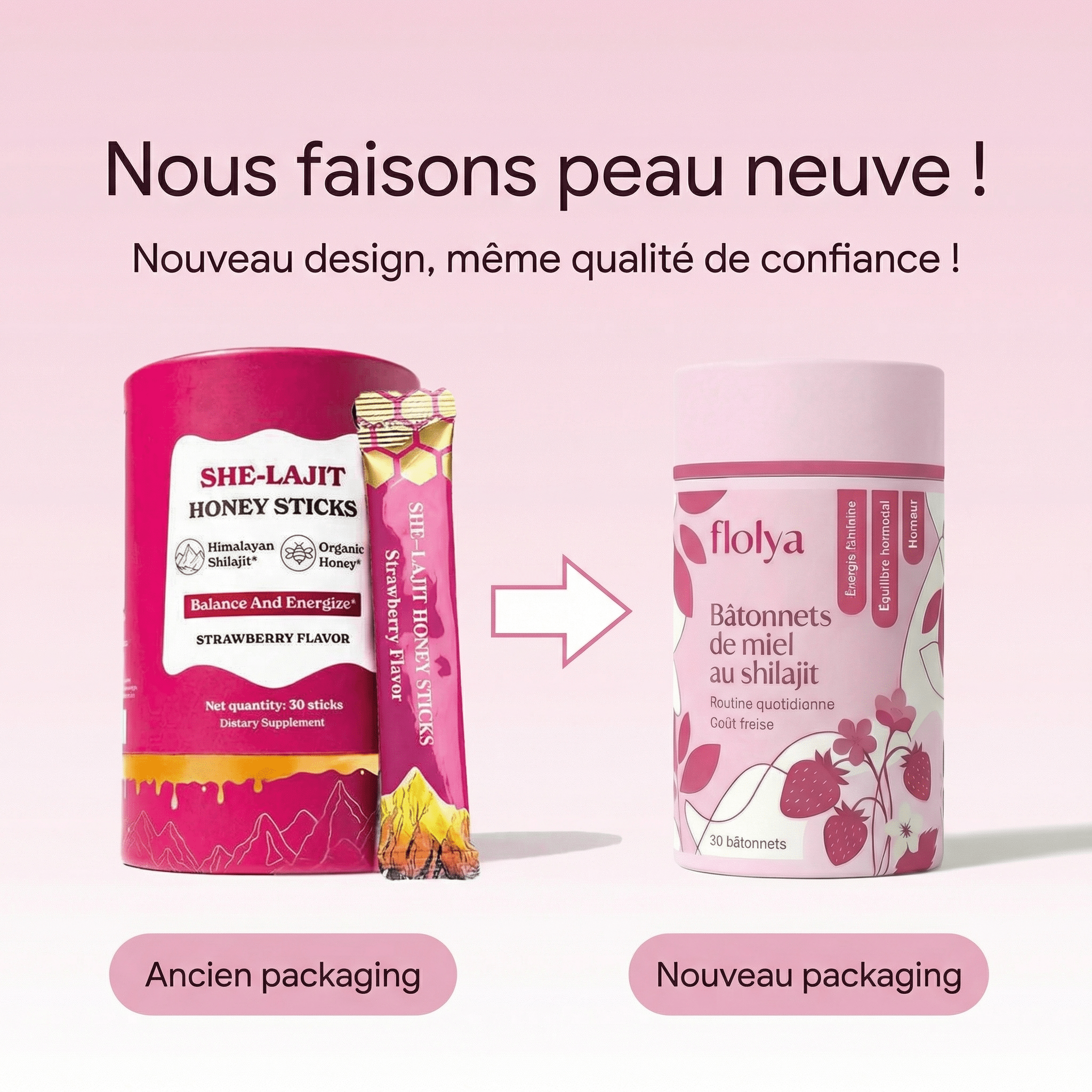 Honey Sticks Désir – Cure Plaisir Féminin - 1 Boîte – Cure 1 mois - Flolya